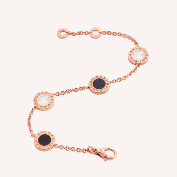 Bvlgari Bulgari 18K Rose Gold Bracelet with Mother of Pearl and Onyx elements - Picture 2 of 8